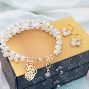 Bracelet and earrings set gold-plated NEW